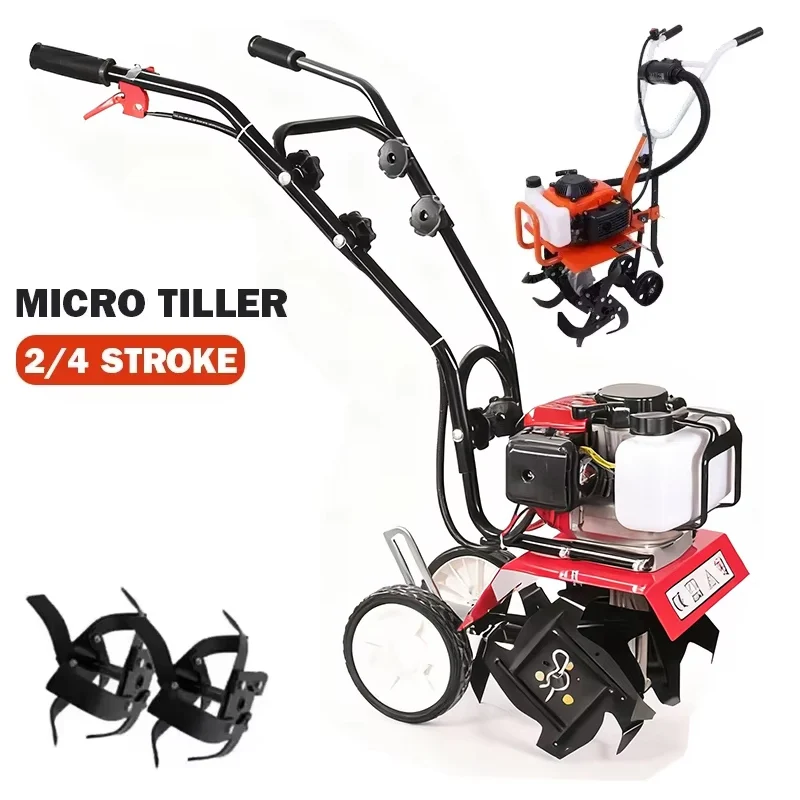 Farming Equipment For Agriculture - Benzin-Mini-Kultivator Elektrische Handgeführte Bodenfräse 2-Takt 4-Takt