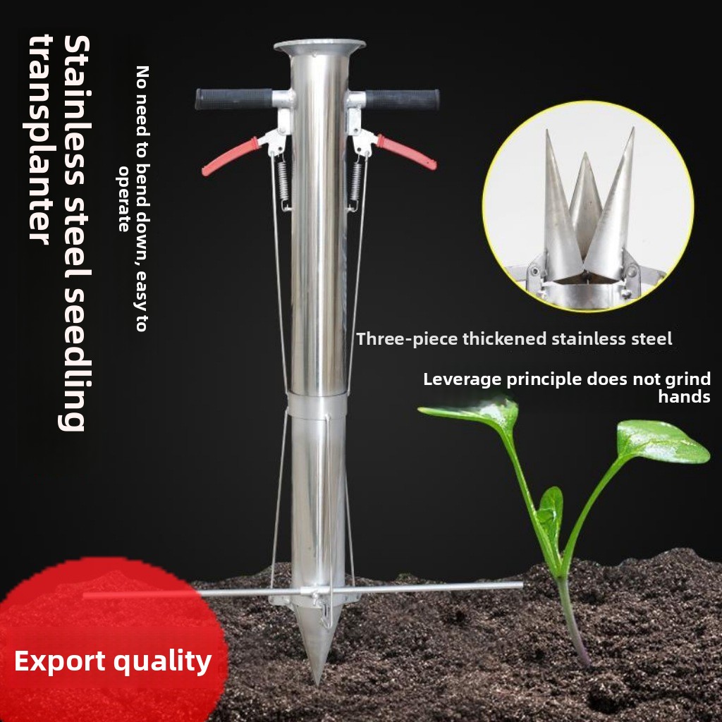 Manual Seeder Hand - Handlicher Edelstahl-Sämlingspflanzer, Gemüsepflanzer, Landwirtschaftlicher Mais- und