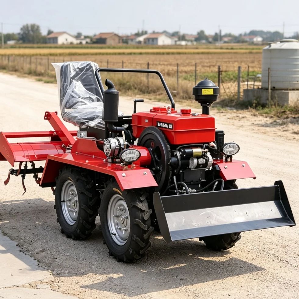 Farming Equipment For Agriculture - Maßgefertigte 4-Rad-4WD-Rotationsfräse mit Sämaschine für die